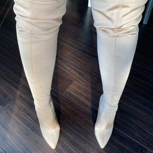 Pointed Toe Thigh High Long Sock Boot